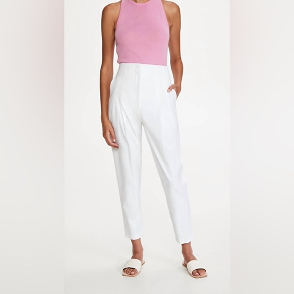 ALC Pleated Trouser Pants Linen Blend White Western Sz 2 - Picture 3 of 13